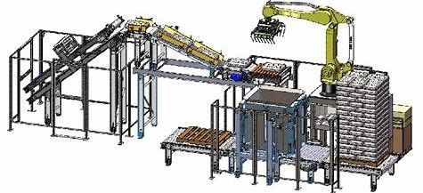 40 Cartons / Min Box Stacking Machine Automatic Strapping Machine